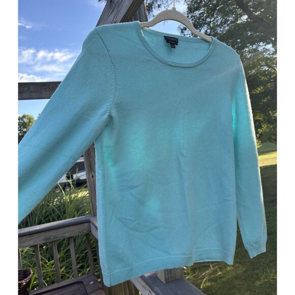 Talbots 100% Pure Cashmere  Pullover Sweater Women’s Size Med Teal - Picture 2 of 9